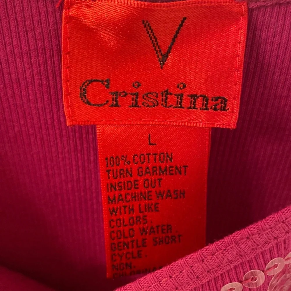 V Cristina pink tank top size l nwot - Picture 4 of 5